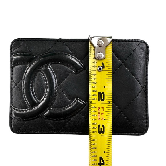 Authentic CHANEL Cambon Black Quilted Smooth Leather & Hot Pink Card Holder - Picture 14 of 14